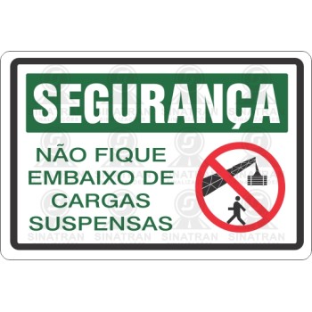 Não fique embaixo de cargas suspensas